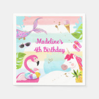 Pool Party Bash Unicorn Mermaid Flamingo Birthday