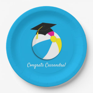 Pool Party Beach Ball Graduation Party Paper Plate