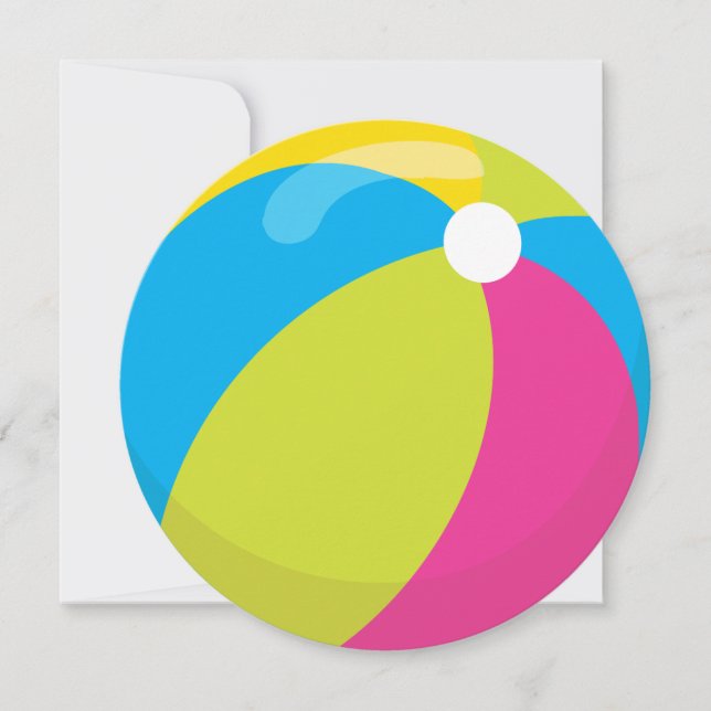 Pool Party | Beach Ball Invitation (Front)
