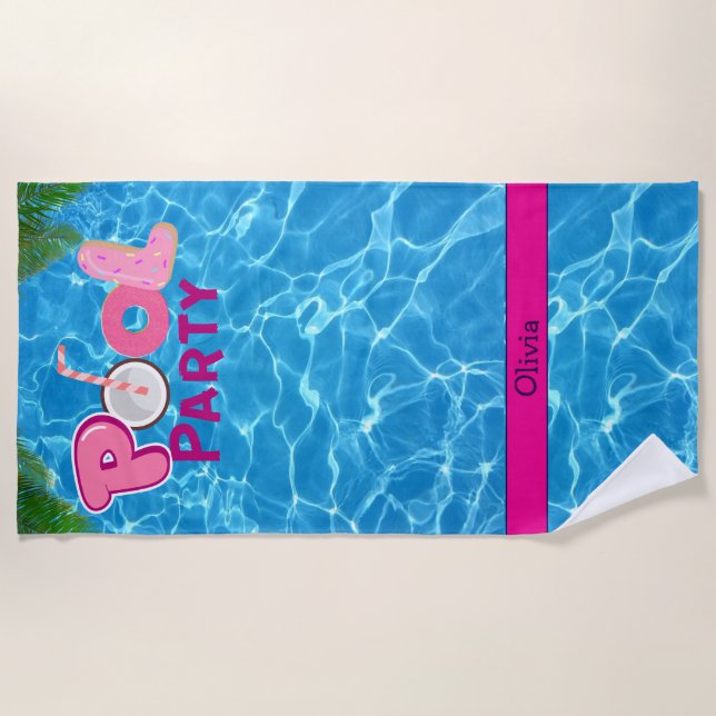 Pool Party  Beach Towel (Front)