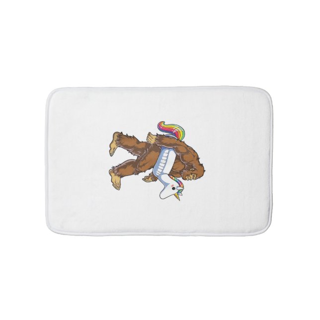 Pool Party Bigfoot Unicorn Float Funny Sasquatch R Bath Mat (Front)