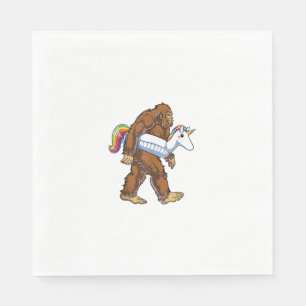 Pool Party Bigfoot Unicorn Float Funny Sasquatch R Napkin