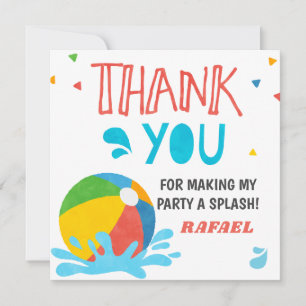 Pool Party Birthday Boy Girl Invitation