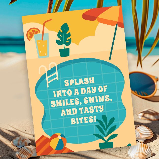 Pool Party Birthday Celebration Invitation (Creator Uploaded)