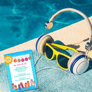 Pool Party Birthday Celebration Invitations