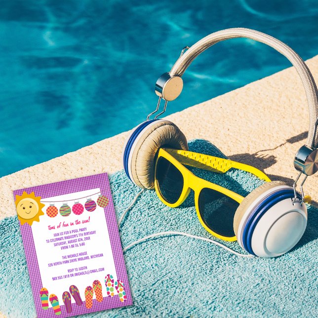 Pool Party Birthday Celebration Invitations (Creator Uploaded)