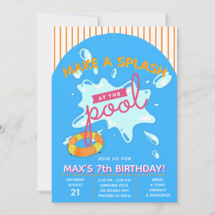 Pool Party Birthday Invitation