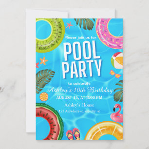 Pool Party Birthday Invitation