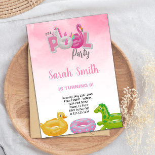 Pool Party Birthday Invitation