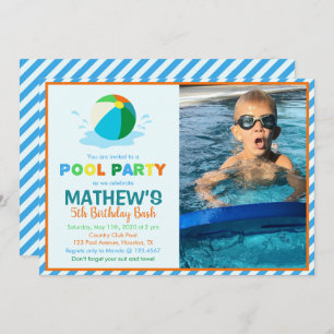 Pool Party Birthday Invitation