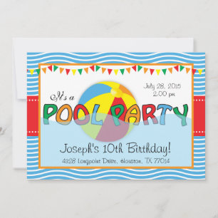 Pool Party Birthday Invitation