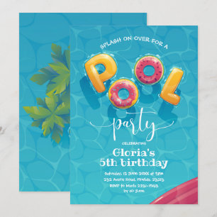 Pool Party Birthday Invitation
