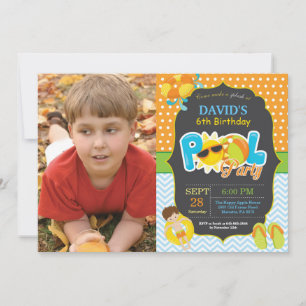 Pool Party Birthday Invitation Splish Splash Boy