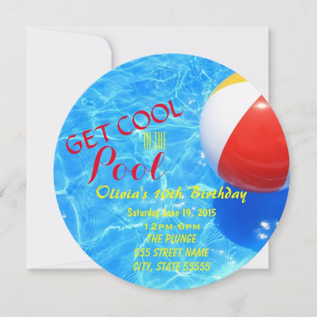 Pool Party Birthday Invite (Front)