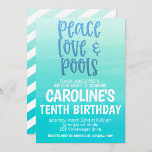 Pool Party Birthday Party Invitation