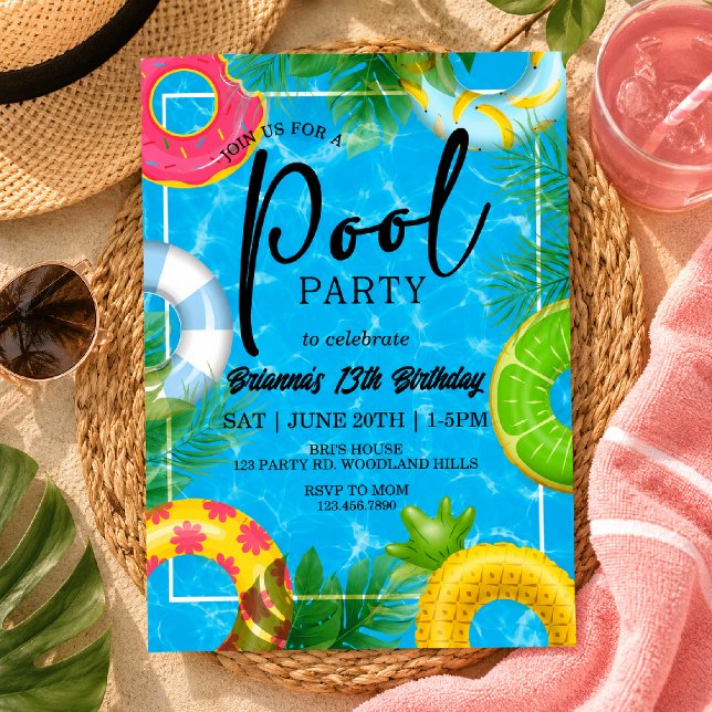 Pool Party Birthday | Summer Pool Bash Invitation (Creator Uploaded)