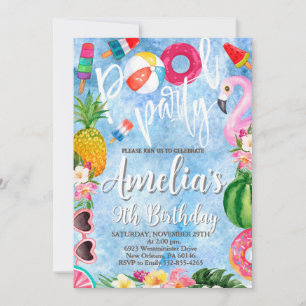 Pool Party Birthday, Swimming Party, Any Age Invitation