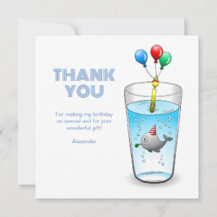 Pool Party Birthday Thank You Card