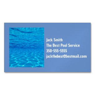 Pool party blue floating color pop  magnetic business card