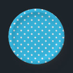 Pool Party Blue Polka Dot Paper Plate<br><div class="desc">A gorgeous shade of blue that brings to mind summer pool parties and fun in the pool hence we named it Pool Party Blue.   Like our other coloured product lines some products incorporate polka dots while others remain a blue slate for you to customise and personalise.</div>