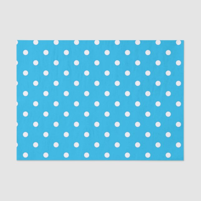 Pool Party Blue Polka Dot Tissue Paper (Front)