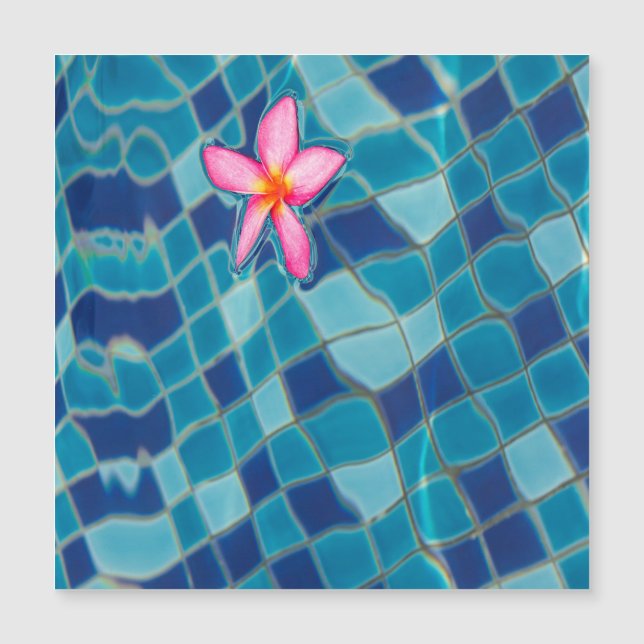Pool party blues pink flower floating pop colour (Front)