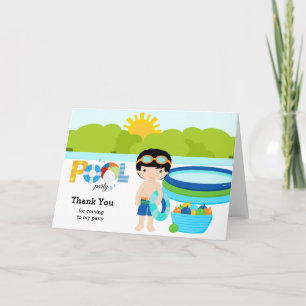 Pool Party boy Thank You Card