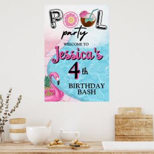 Pool Party Bright and Colourful Poster