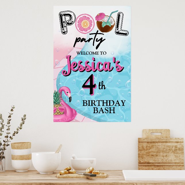 Pool Party Bright and Colourful  Poster (Kitchen)
