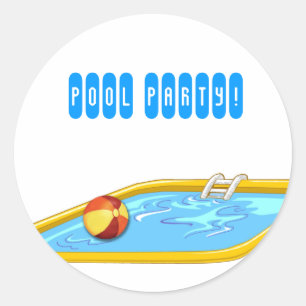 Pool Party! Classic Round Sticker