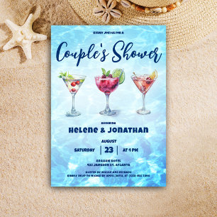 Pool Party Cocktail Couple's Shower Invitation