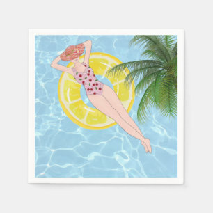 Pool Party Cocktail Napkin