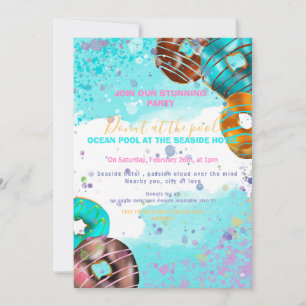 Pool party - doughnut party announcement