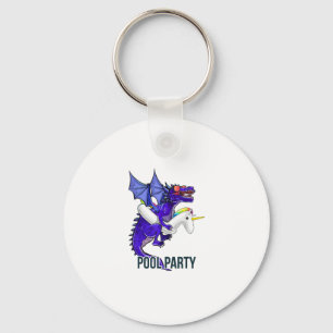 Pool Party Dragon Unicorn Float Shirt Dragon Gifts Key Ring