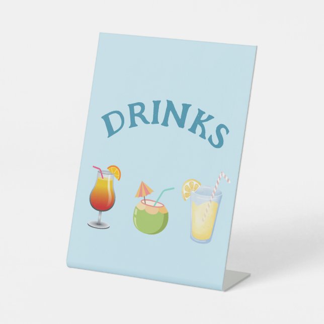 Pool Party "Drinks" sign (Front)