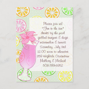 Pool Party, Fun in the sun invitation Postcard