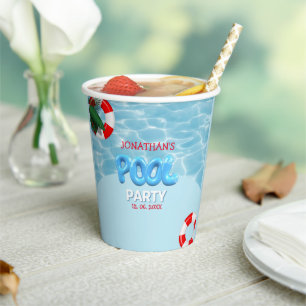 Pool Party fun Summer Birthday Paper Cups