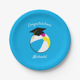 Pool Party Graduation Party Paper Plate