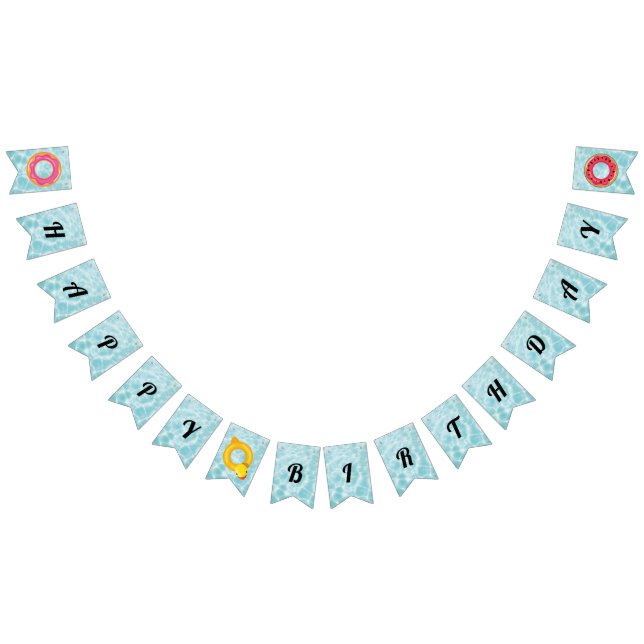 Pool Party Happy Birthday  Bunting (All)