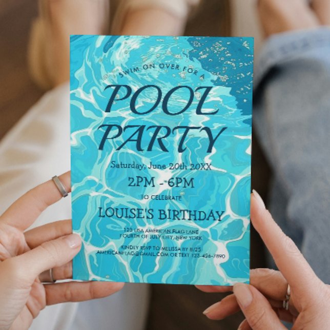Pool Party I Light Blue Water Invitation (Creator Uploaded)
