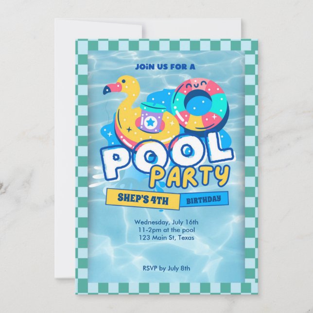 pool party invitation (Front)
