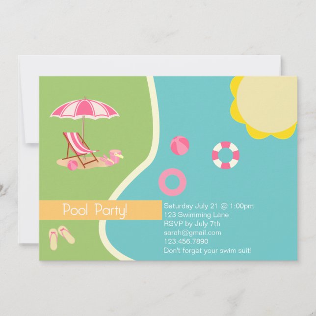 Pool Party Invitation (Front)