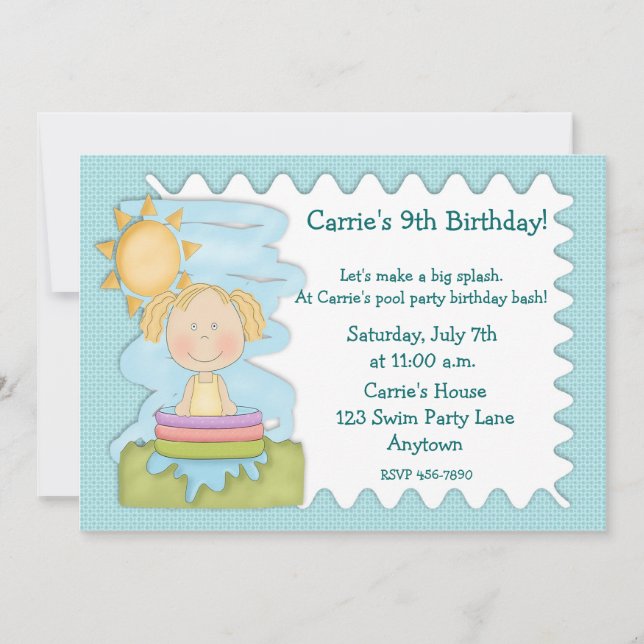 Pool Party Invitation (Front)