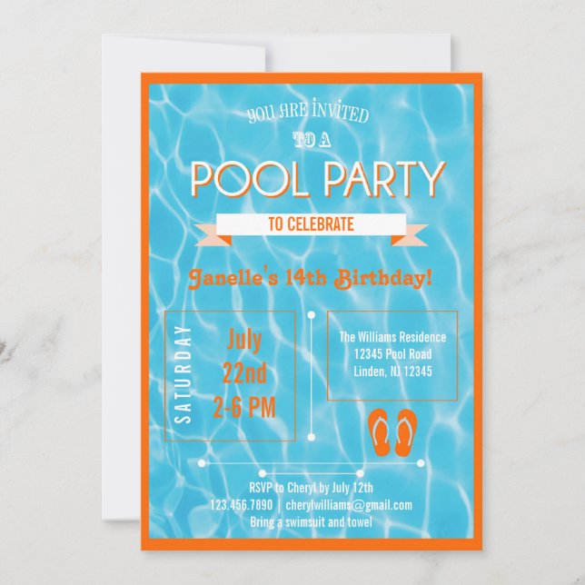 Pool Party Invitation (Front)