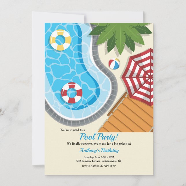 Pool Party Invitation (Front)