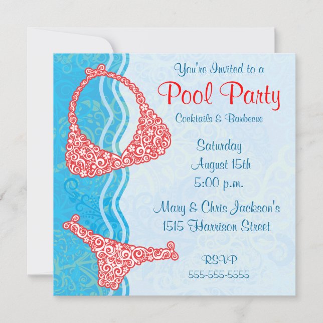 Pool Party Invitation (Front)