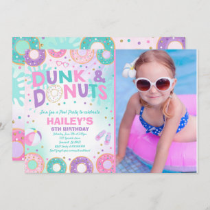 Pool Party Invitation Dunk And Doughnuts Pool Part
