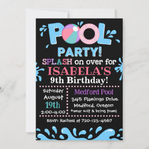 Pool Party Invitation Pool Birthday Party Invite