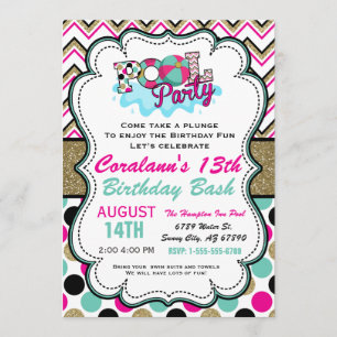 Pool Party Invitation - Summer Party - Water Party