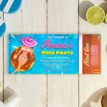 Pool Party Invitation Ticket Invitation
